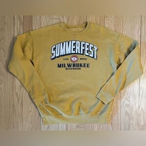 Milwaukee SUMMERFEST Yellow Crewneck Pullover Sweatshirt, Men’s Size M